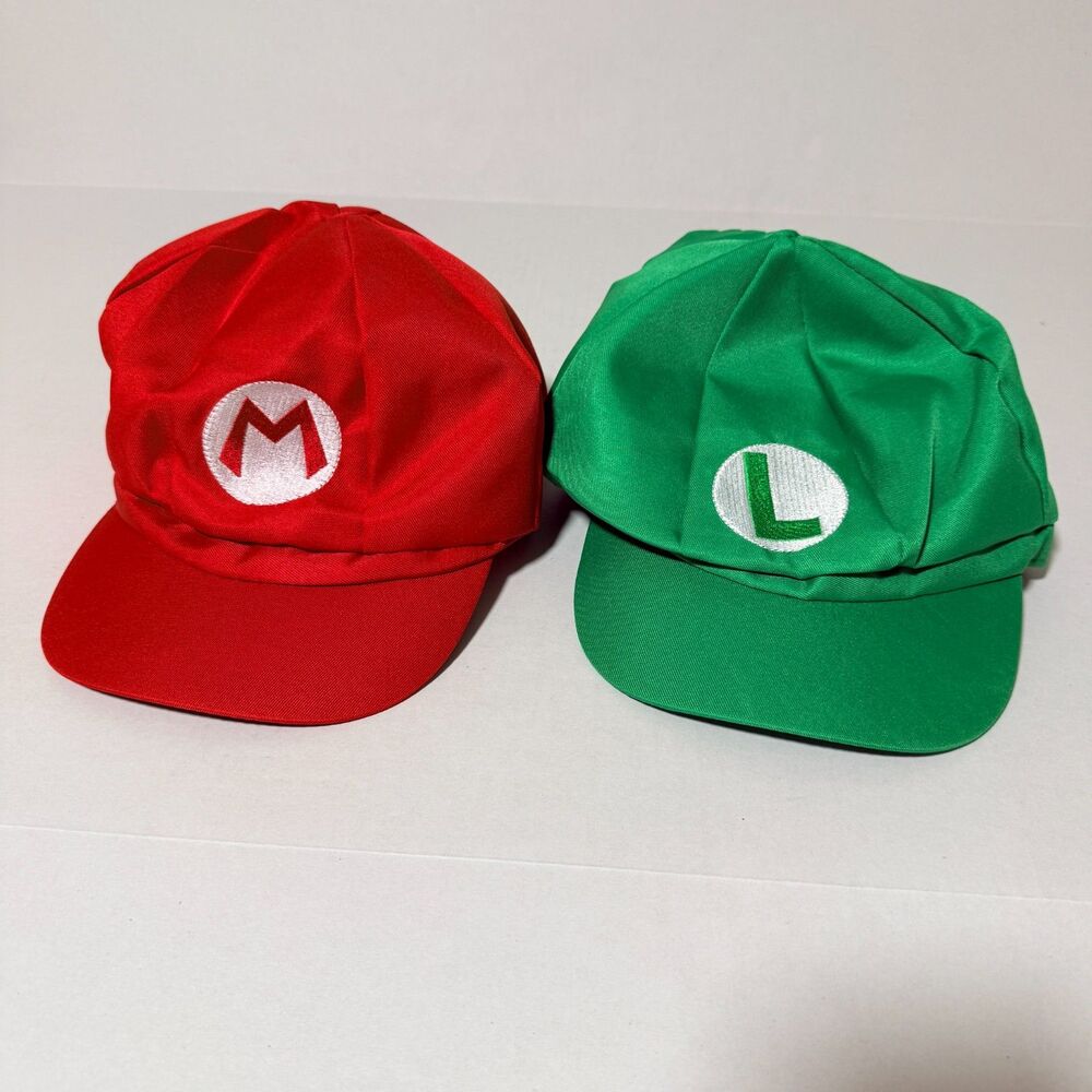2-Pack Costume Hats Red & Green Anime Cosplay Adult Unisex Caps NWT